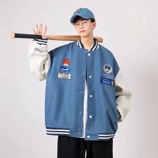 日系棒球服潮流寬鬆帥氣卡通刺繡青少年春秋外套男情侶裝大碼夾克