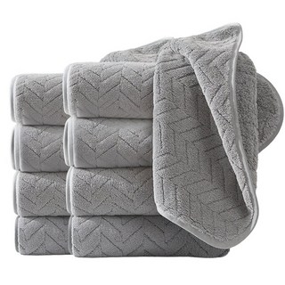 Ahomeone 호텔 수건 코랄플리스 고흡수력 세면타월 먼지없는수건 100g, 라이트 그레이, 10개