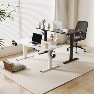 FlexiSpot 전동 모션데스크 EF1T 높낮이조절책상 높이480~720mm A/S 5년 초등학생책상 컴퓨터책상 거실테이블 좌식책상, 화이트