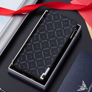 WilliamPOLO 男士長款錢包 2024新款 簡約防盜刷 大容量黑色皮夾