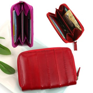 W01 지퍼 카드지갑 명함 장어 가죽 지갑 반지갑 엄마 학생 남자 남녀공용 빈티지 가벼운 지갑 선물용