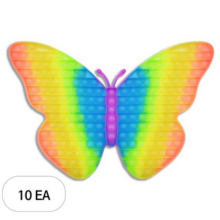 [럭키팩토리] 40CM 레인보우 초대형 야광나비 푸쉬 팝 버블 보드게임, 10개