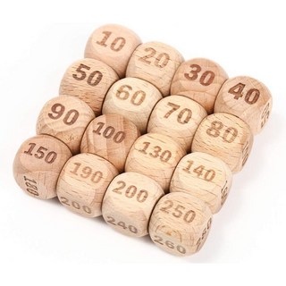 TOYGER 傷害骰子 適用於卡牌遊戲與桌遊, 1個, 木製/16個入