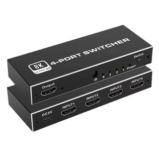 8K超高清四口HDMI切換器，多設備輕鬆切換，享受極致影音體驗, 1個, 40-221-01