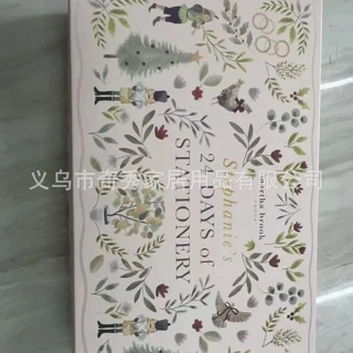 24일 문구류 어드벤트 캘린더 크리에이티브 선물 세트 (노트 스티커 와시 테이프 클립 포함) 사무실/학교