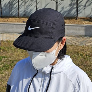 나이키 남녀공용 모자 드라이핏 플라이 런닝 캡 페더라이트, 블랙01, 1개
