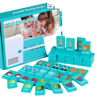 Kid Blocks Seaside Escape Mahjong Wooden Memory Game Party Family Board Animal Educational Puzzles T, 02 with Box