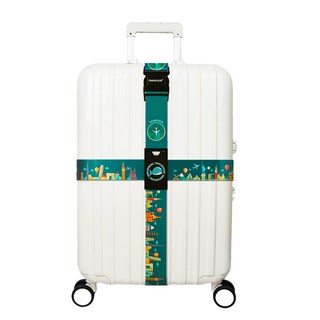 十字行李束帶 印花圖案 行李箱綁帶 行李箱固定帶