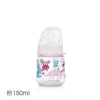 【NIP】德國製專利防脹順哺玻璃/PP奶瓶加贈母乳儲存蓋-拇指/圓型(M號奶嘴), 1個, PP圓型 粉 150ml-B款螺牙, 粉, 150ml