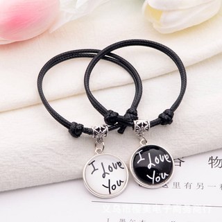 情侶磁吸夜光手鍊一對 男女學生閨蜜情人節禮物