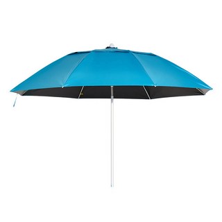 透氣通風加大遮陽傘，輕巧便攜抗風耐用，多角度調節戶外陽傘, 藍色 (黑膠)