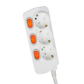 매직파워 국산 멀티탭 3구 개별형, 화이트(WHITE), 1개, 3m