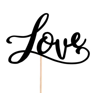 비비드레인 메세지픽 꽃다발 꽃바구니 케이크장식 케이크토퍼, 45-Love, 1개