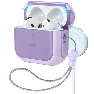 에어팟 프로 3 2 1 세대 캐릭터 케이스 굿즈 AirPods 4세대 케이스용 ESR 4 2024 MagSafe 낙하 보호 커버 Pro 2세대/1세대 /용 HaloLock, [00] 2XS, [00] 카키, 1개