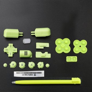 YuXi 닌텐도 DS 라이트 교체 용 ABXY L R D 패드 NDSL 풀 세트 버튼 및 전도성 고무 터치 스크린 펜 크로스, 09 Light Green, 1개, 9) Light Green