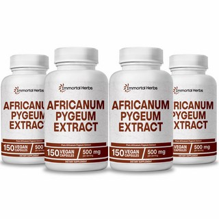 Immortal Herbs 아프리칸움 피금 프로스테이트 12500mg 25:1 추출물 남녀용 엑스트라 스트렝스 피금 보충제 비-GMO 및 글루텐 프리 껍질 추출 캡슐, 4개, 150회분