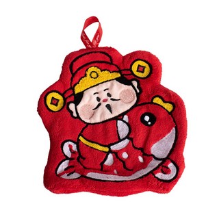 新年造型擦手巾 - 財神有魚, 1個