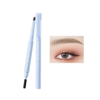 刀鋒眉筆 防水防汗不易脫色 初學者適用 雙頭精細眉筆 持久不暈染 小紅書推薦, 03淺胡桃（適合亞麻/咖啡色系頭髮）, 1個