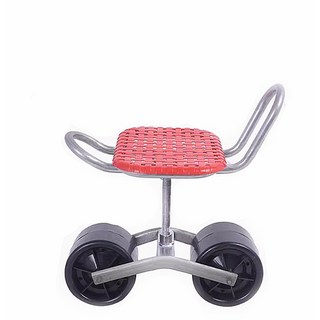 可移動滾輪地板椅，可調節高度園藝工作椅，客廳家具適用，輕鬆移動不刮傷地板, 二輪款紅黃綠隨機色, 1個