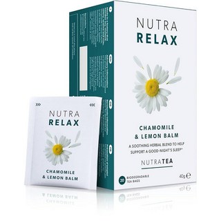 NUTRARELAX 차 과 에 도움 카모마일 레몬 밤 패션플라워 포함 봉투 티백 20개 Nutra Tea 제작 허브 티 224054, 2g, 1개