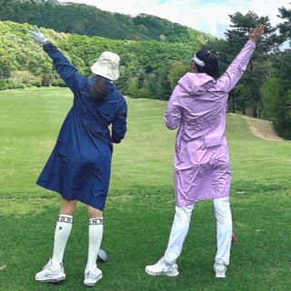 3차 완판 KINAS 골프 여성용 골프우비 비옷 우의, 1개, 네이비