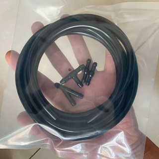 자동차교체부품 범용 2m 앞 유리 와셔 노즐 호스 튜브 파이프 W/커넥터 T Y 스트레이트 전면 창 헤드 라이트 펌프 자동차 부품, black, 1.black, 01 black