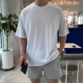 OPB 素T 素色 細絨布 厚磅 寬鬆 落肩 不激凸 基本款 單穿 情侶款, 白,M