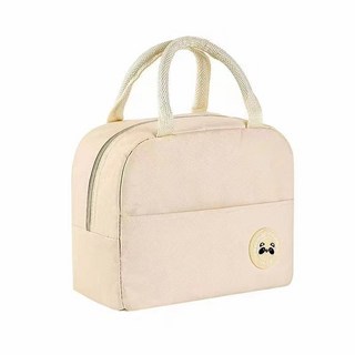 日式雙層便當盒 學生冰箱收納保鮮盒 上班族微波爐加熱專用飯盒 INNI, 白色,木蓋便當盒【保溫袋】, 1個