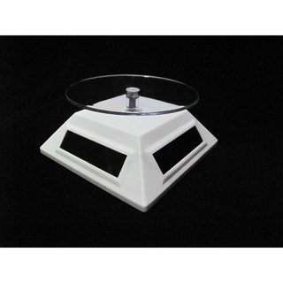 弘德模型 太陽能/電池 旋轉 10*10*4.6cm 轉盤直徑9公分 太陽能 旋轉展示 展示台, 1個, 白色