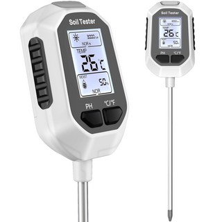 4 IN 1 토양 습도계 디지털 식물 온도/토양 수분/PH 미터/햇빛 강도 백라이트 LCD 디스플레이 원예 농업 및 야외 식물용, 1개