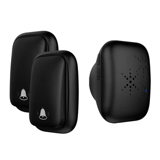 미국 RF433MHz 배터리 없음 가정용 무선 자체 전원 방수 150M 범위 대용량 제어 동적 초인종, 01 85~265V, 02 black 2 for 1 us