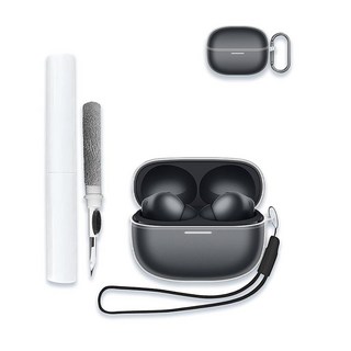 Xiaomi REDMI Buds 6 Pro 무선 노이즈 캔슬링 블루투스 이어폰용 케이스 커버 WUNIAK 투명하고 부드러운 TPU 키체인 클리너 키트 포함 여성용 남성용 충격