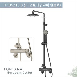 폰타나 국산 TF-B5210.B 레인샤워수전-블랙 해바라기 샤워기 욕실 해바라기수전 호텔 고급 펜션 빌라 호텔 고급 펜션 빌라 아파트 리모델링/교체 수전, 폰타나 TF-B5210 국산 레인샤워수전-블랙, 1개