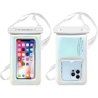 위베런 에어쿠션 핸드폰 방수팩 갤럭시 아이폰 물놀이, 1개, 오로라화이트