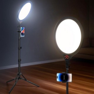 아이폰용 링 라이트 삼각대 스탠드 및 휴대폰 홀더가 있는 14인치 프로페셔널 링 라이트 비디오 녹화용 높이 조절 가능 사진 라이브 스트리밍 콘텐츠 제작 TikTok YouT, 아이폰용 삼각대가 있는 링라이트 스탠드 및 휴대폰 홀더