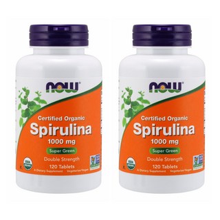 NOW Foods 螺旋藻錠 1000mg, 120錠, 2罐