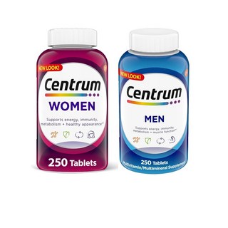 센트룸 멀티비타민 여성용 + 남성용 500정 (250정+250정), 2개, 250정