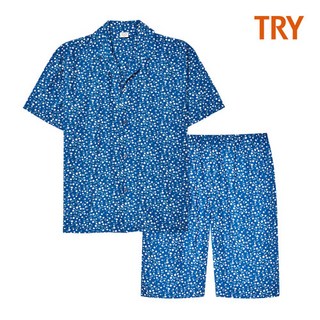 홈란쥬 트라이 남성 부드럽고 시원한 레이온 반팔 파자마 잠옷세트