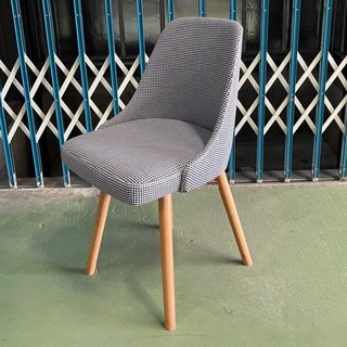 FDW現貨 北歐實木餐椅/多色可選/乳膠坐墊/電腦椅/書桌椅/實木腳椅/旋轉椅/伊姆斯椅/鬱金香椅-GS203, 旋轉-千鳥格, 1個