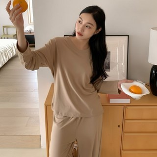 보통의날들 여성용 촉감좋은 무지 모달 잠옷 세트