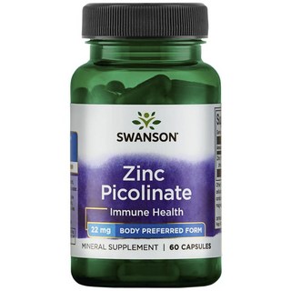 Swanson 斯旺森 吡啶甲酸鋅膠囊 22mg, 60顆, 1罐
