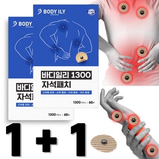 1+1 바디일리 1300가우스 자석패치 60매+60매, 1세트