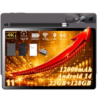 테블릿 PC 가성비 안드로이드14 11인치 5G WIFI 12GB/128GB 4K OLED 옥타코어 한국어 지원 가능 교육용 미디어감상용, Wi-Fi, 128GB, 회색