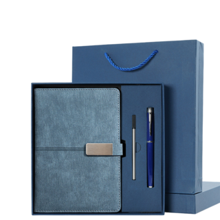 피라모니 A5 방수 가죽 선물용 다이어리 세트, 1세트, 블루
