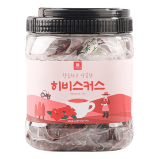 미세플라스틱 없는 생분해필터 미담식품 히비스커스 차 삼각티백, 1개, 100개입, 1.2g