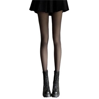 黑透膚光腿神器絲襪，加絨加厚保暖，秋冬一體假透肉打底連褲襪，防勾絲