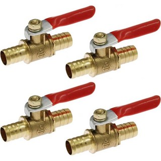 Bonsicoky 볼밸브 호스 니플 배관 엘보 체크 4개 브라스 물볼 밸브 3 8인치 내부 직경 바브 차단 파이프 커넥터 스위치 나사산 공기 물 튜빙용, Bonsicoky 볼밸브 호스 니플 배관 엘보 체크 4