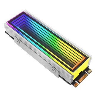 NVMe M.2 SSD 散熱器 ARGB 5V 神光同步 高效散熱 鋁合金散熱片, Silver, 1個, m.2 ARGB散熱片