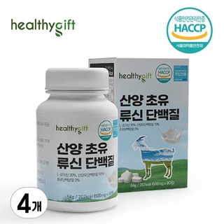 런칭 산양유 초유 류신 단백질 식약처 HACCP 인증 L-로이신 프로틴 정 입점 할인가, 90정, 4개