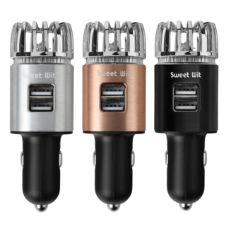 스위트위트 2in1 차량용 시거잭 공기청정기, 실버, SWCAP01